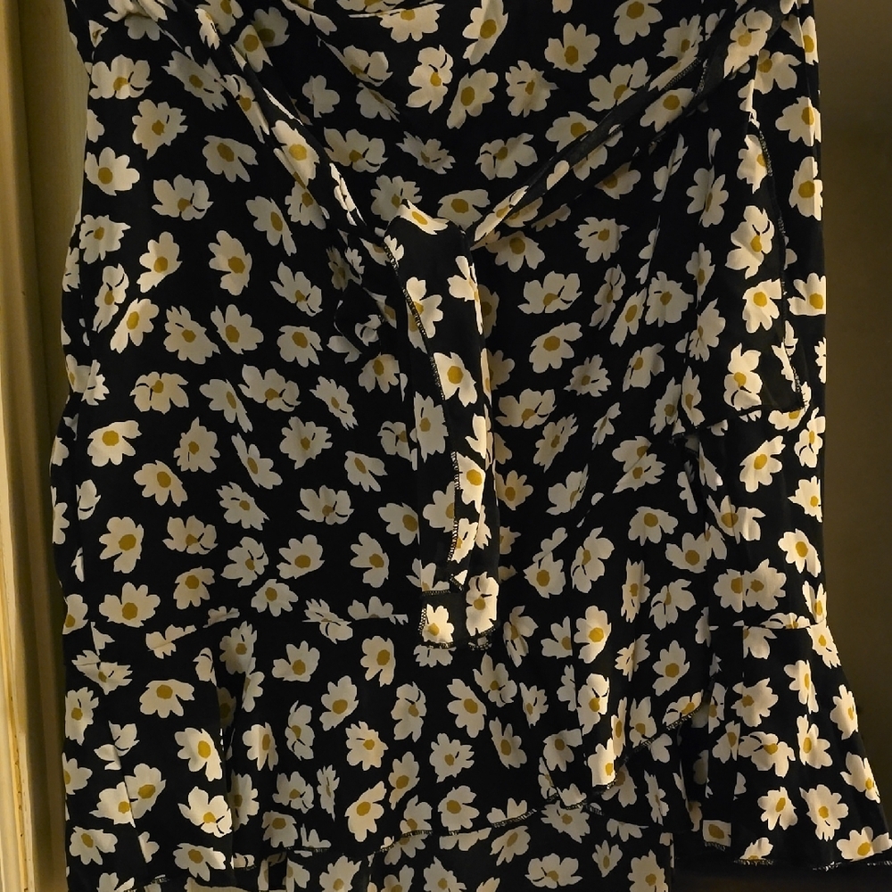 Floral Black and White Dress